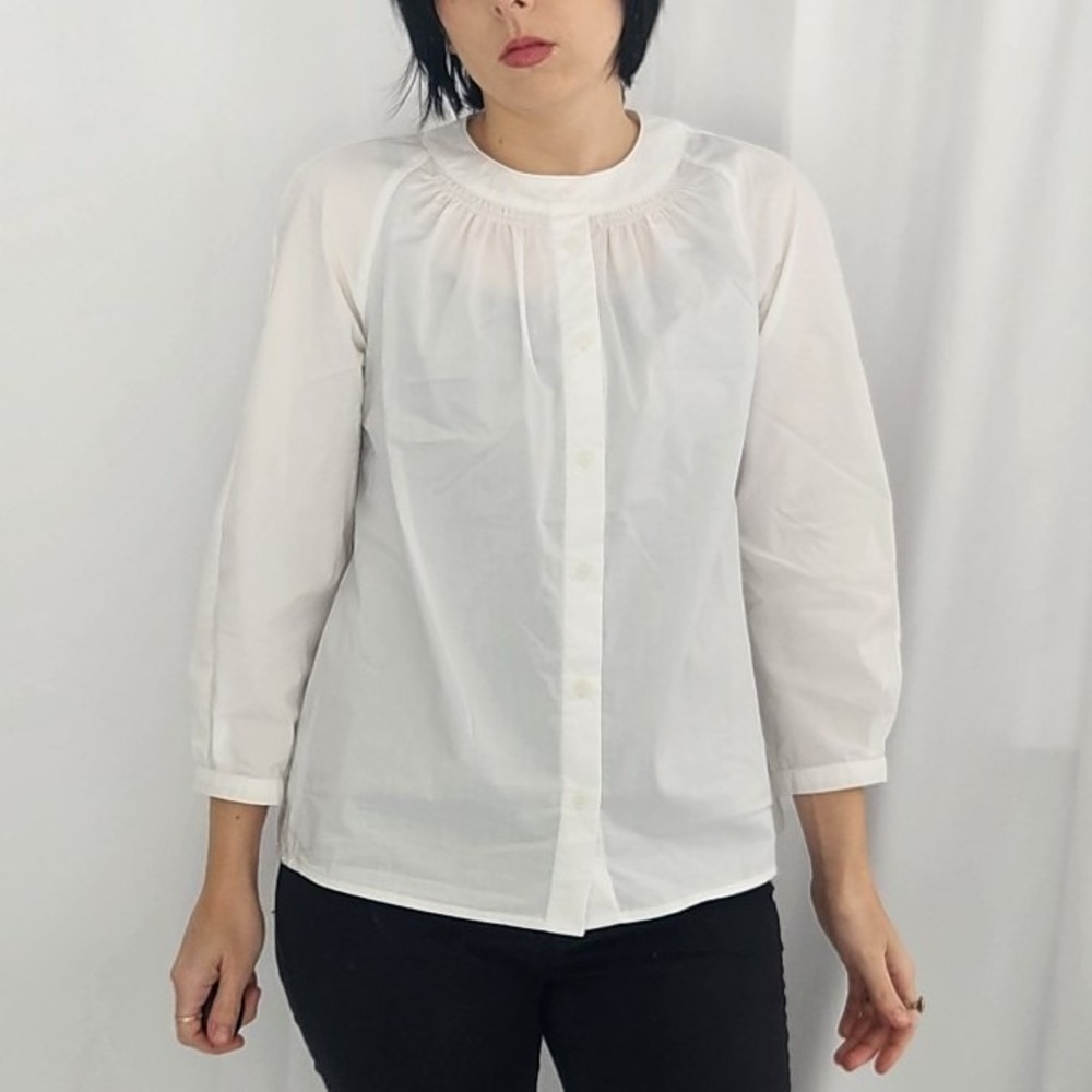 Worthington White Cotton Blend Blouse